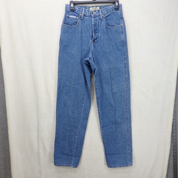Vintage Guess Jeans Size 28 90s Classic Blue Wash Slight Taper Button Fly USA - Picture 1 of 16